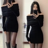 Đầm váy thu đông ôm body nữ dáng ngắn thiết kế trễ vai bản to sexy quyến rũ hottrend BA SP231