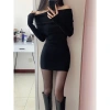 Đầm váy thu đông ôm body nữ dáng ngắn thiết kế trễ vai bản to sexy quyến rũ hottrend BA SP231 4