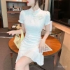 Đầm vintage ngắn nữ mùa hè form vừa body, tôn dáng mảnh mai, chỉ 388.241 VND