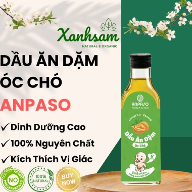 Dầu ăn dặm bé vị óc chó 100ml ANPASO Xanh Sam Natural Organic - Giá ưu đãi 88.500₫