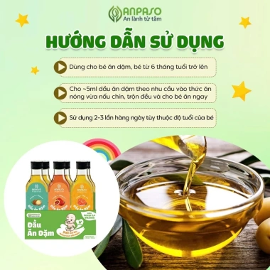 Dầu ăn dặm bé vị óc chó 100ml ANPASO Xanh Sam Natural Organic - Giá ưu đãi 88.500₫