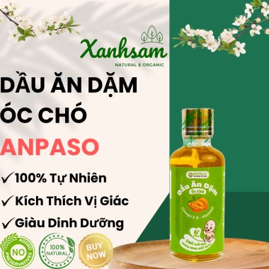 Dầu ăn dặm bé vị óc chó 50ml Anpaso Xanh Sam Natural Organic - Giá 59.000₫