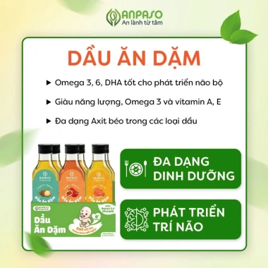 Dầu ăn dặm cho bé vị gấc 100ml ANPASO Xanh Sam Natural Organic giảm còn 88.500₫ 8
