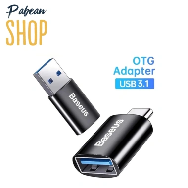 Đầu chuyển MINI OTG TYPE-C to USB-A 3.1 tốc độ cao BASEUS, truyền dữ liệu nhanh, tương thích điện thoại, tablet, laptop - Giá 65.000đ