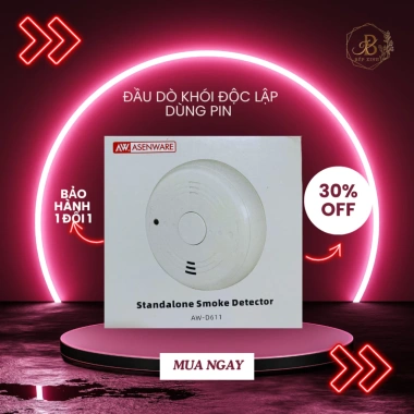 Đầu dò khói độc lập ASENWARE - Dễ lắp đặt, không cần nguồn điện, 290.000₫ 2