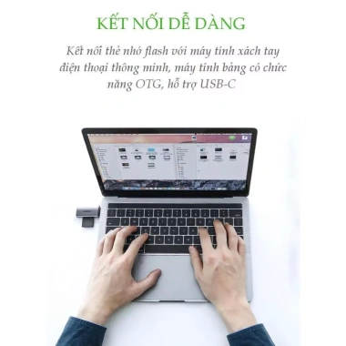 Đầu Đọc Thẻ Type C UGREEN CM184 - Tốc Độ Cao Đọc SD/TF cho MacBook, Laptop, Điện Thoại, Bảo Hành 18 Tháng