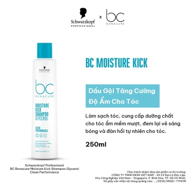 Dầu Gội BC Moisture Kick Glycerol 250ml - Dưỡng ẩm sâu, tóc mềm mượt, giảm khô xơ