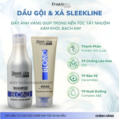 Dầu Gội Bù Ánh Sắc Stapiz 300ml/1.000ml - Khử Vàng, Bù Màu Hồng Tím Blue, Ba Lan, 390k
