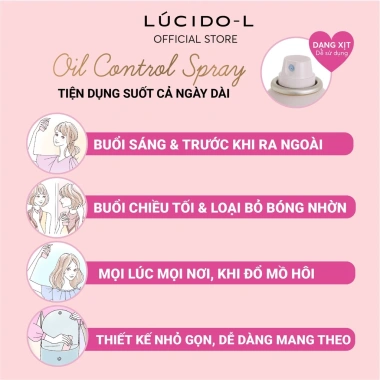 Dầu gội khô Lucido-L Oil Control Spray 70g Chống bết tóc, kiểm dầu, xịt tiện