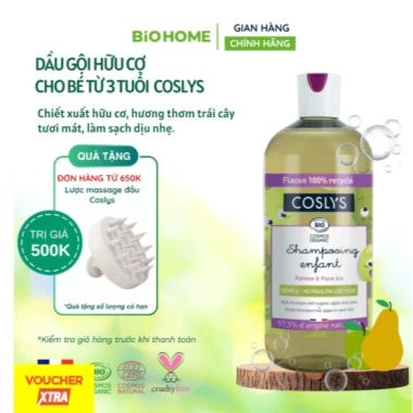 Dầu gội táo lê hữu cơ Coslys nhập khẩu Pháp dịu nhẹ 500ml Cosmos Organic Giá 511.755 VND 3