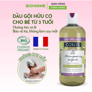 Dầu gội táo lê hữu cơ Coslys nhập khẩu Pháp dịu nhẹ 500ml Cosmos Organic Giá 511.755 VND 4