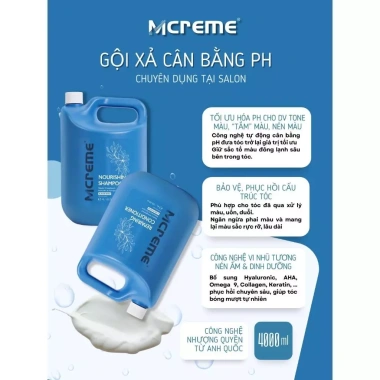 Dầu Gội Xả Can MCREME 4.000ml – Thơm Lâu, Mềm Mượt, Tiết Kiệm Salon, Giá 600k