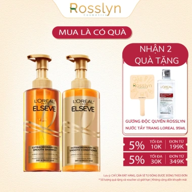 Dầu Gội Xả Dưỡng Tóc Suôn Mượt Cao Cấp L'Oreal Paris Extraordinary Oil Smooth 440ml Rosslyn Giá 235.000đ 2