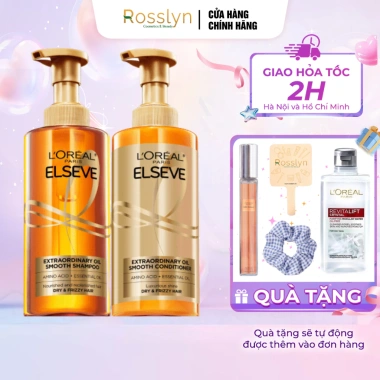 Dầu Gội Xả Dưỡng Tóc Suôn Mượt Cao Cấp L'Oreal Paris Extraordinary Oil Smooth 440ml Rosslyn Giá 235.000đ 3