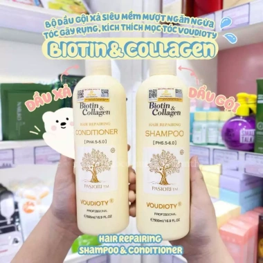 Dầu Gội Xả Phục Hồi Biotin & Collagen Vàng – Repairing, Dưỡng Sâu, Giảm Giá Đặc Biệt 385.000₫