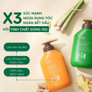 Dầu gội & xả thảo dược Xanhsam Natural Organic - Cỏ cây hoa lá, kích thích mọc tóc, ngăn bết dầu - 97.750₫