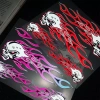 Đầu Lâu Ngọn Lửa JDM Xương Phản Quang Chống Thấm Nước Decal Xe Máy Ô Tô Gothic 4