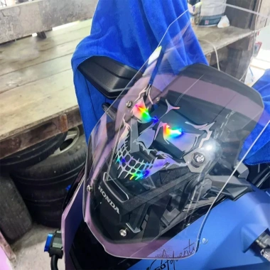 Đầu Lâu Ngọn Lửa JDM Xương Phản Quang Chống Thấm Nước Decal Xe Máy Ô Tô Gothic