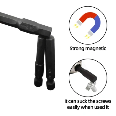 Đầu lục giác Allen + Cờ lê 1/4in, Bộ mũi khoan điện, Tua vít S2, Bộ điều hợp mở rộng thép – 65.000đ