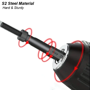 Đầu lục giác Allen + Cờ lê 1/4in, Bộ mũi khoan điện, Tua vít S2, Bộ điều hợp mở rộng thép – 65.000đ