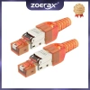 Đầu nối RJ45 Cat6A-8 che chắn, không cần dụng cụ, vỏ kim loại hợp kim kẽm 1 cái