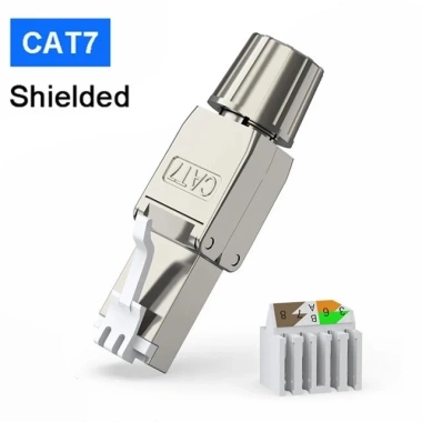 Đầu nối RJ45 Cat8 Cat7 Cat6A bảo vệ không cần dụng cụ cho cáp Ethernet 23-26AWG STP/UTP - Giá ưu đãi 59.398 VND 10