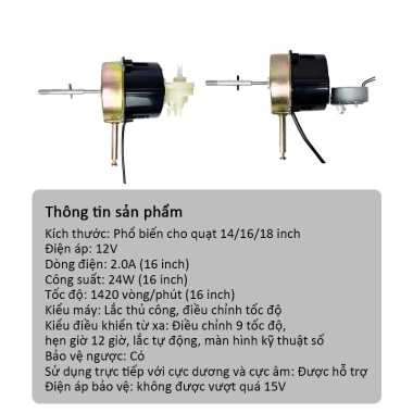 Đầu quạt chổi than 12V MONQIQI - Động cơ mạnh, tiết kiệm năng lượng, giảm giá 125.000 VND