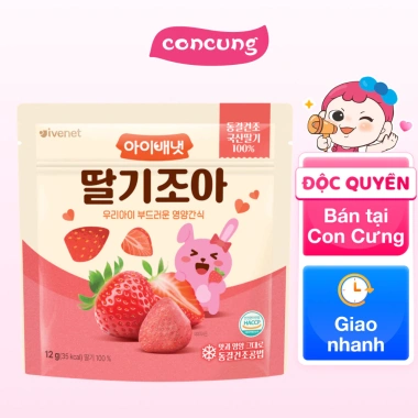 Dâu sấy lạnh Ivenet cho bé ăn dặm - Dinh dưỡng tự nhiên, giá ưu đãi 99.000đ 2 Dâu sấy lạnh Ivenet cho bé ăn dặm - Dinh dưỡng tự nhiên, giá ưu đãi 99.000đ 2