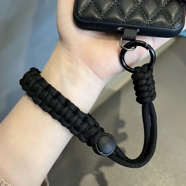 Dây buộc điện thoại di động màu đen, dây đeo cổ tay ngắn điều chỉnh, thời trang thể thao, chống mất và sốc, giá chỉ 49.022₫