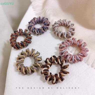 Dây buộc tóc co giãn bé gái - Scrunchies xoắn ốc màu sắc, cao su PRTA 8