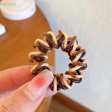 Dây buộc tóc co giãn bé gái - Scrunchies xoắn ốc màu sắc, cao su PRTA 10