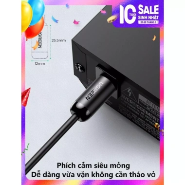 Dây Cáp Audio Quang Toslink UGREEN AV122 Tín hiệu ổn định, Âm thanh sống động