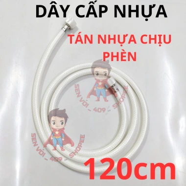 Dây cấp nước nhựa 2 đầu tán xi 40cm, độ dài 2m - Giá chỉ 22.470đ