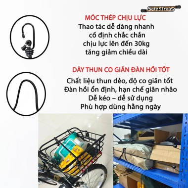 Dây Chun Buộc Hàng Safestraps Siêu Co Giãn, Móc 2 Đầu - Hàng Xuất Khẩu 33.320₫ 6
