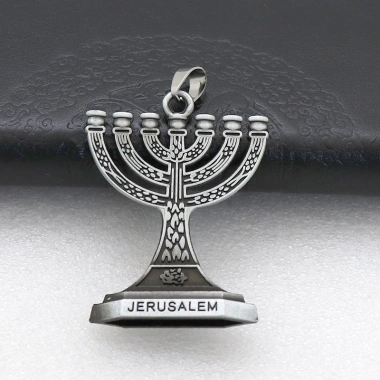 Dây chuyền Menorah 7 nhánh charm - Trang sức Do Thái Holy Jerusalem, quà tặng văn hoá 5