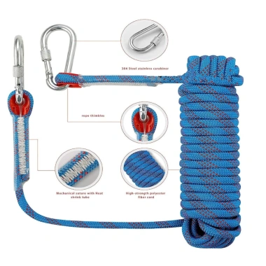 Dây cứu sinh 2 móc phi 12-16 lõi thép chống cháy 15m - Giá ưu đãi 159.080 VND