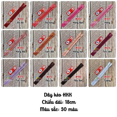Dây kéo khóa HKK 18cm - Giá 13.000đ, phù hợp cho quần, túi, ví handmade 3