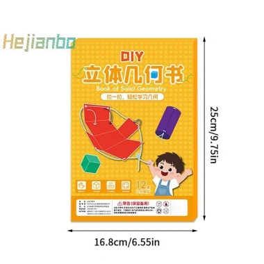 Dây kéo Sách học hình học 3D cho trẻ em DIY mô hình rắn, luyện tư duy không gian MỚI 5 Dây kéo Sách học hình học 3D cho trẻ em DIY mô hình rắn, luyện tư duy không gian MỚI 5