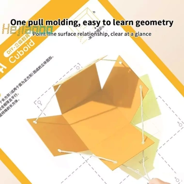 Dây kéo Sách học hình học 3D cho trẻ em DIY mô hình rắn, luyện tư duy không gian MỚI