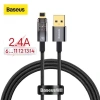 Dây sạc tự ngắt Baseus khi đầy pin - EXP4 dùng cho 6 7 ... 12 13 14 Cáp bọc dù cao cấp trong suốt