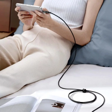 Dây sạc tự ngắt Baseus khi đầy pin - EXP4 dùng cho 6 7 ... 12 13 14 Cáp bọc dù cao cấp trong suốt 5
