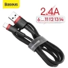 Dây sạc tự ngắt Baseus khi đầy pin - EXP4 dùng cho 6 7 ... 12 13 14 Cáp bọc dù cao cấp trong suốt 7
