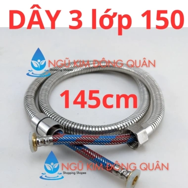 Dây sen INOX 304 1.4m 3 lớp chịu áp lực cho vòi sen tắm và xịt vệ sinh giá 41.730₫ 6