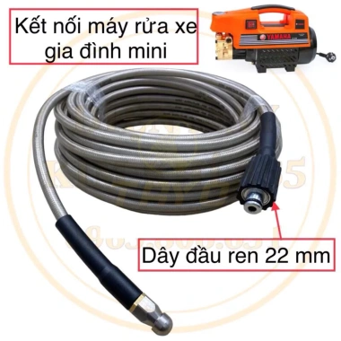 Dây thông tắc cống áp lực nước cho máy rửa xe - dài 10-30m, giá ưu đãi 168.198 VND