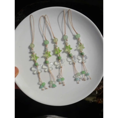 Dây treo điện thoại phong cách mùa hè, móc khóa sao biển & bướm lấp lánh - handmade xeochuhandmade, chỉ 27.400₫