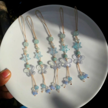 Dây treo điện thoại sao bướm lung linh nhiều màu keyring phonestrap giá 27.400₫