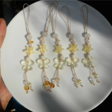 Dây treo điện thoại sao bướm lung linh nhiều màu keyring phonestrap giá 27.400₫