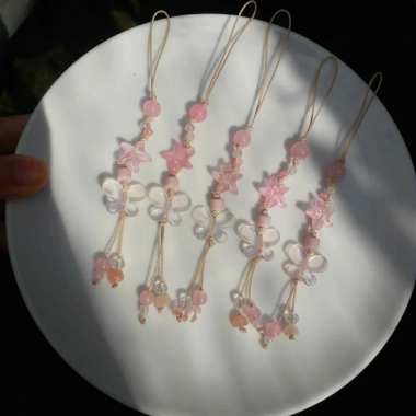 Dây treo điện thoại sao bướm lung linh nhiều màu keyring phonestrap giá 27.400₫