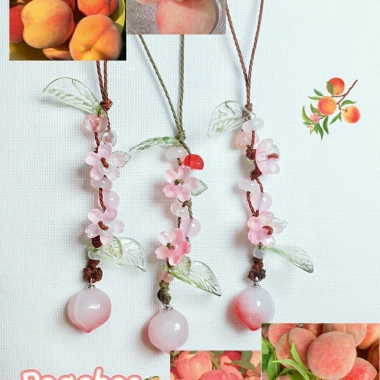 Dây treo điện thoại, túi xách, máy ảnh hình quả đào dễ thương keyring - 27.500₫