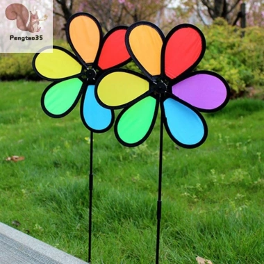 Dazy Flower Spinner Cối Xay Gió Cầu Vồng - Trang trí sân vườn ngoài trời, 57,970 VND COD